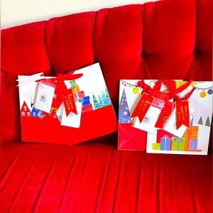 Holiday Festive Gift Bags with Gift Tissue Paper Set of 4 NWT